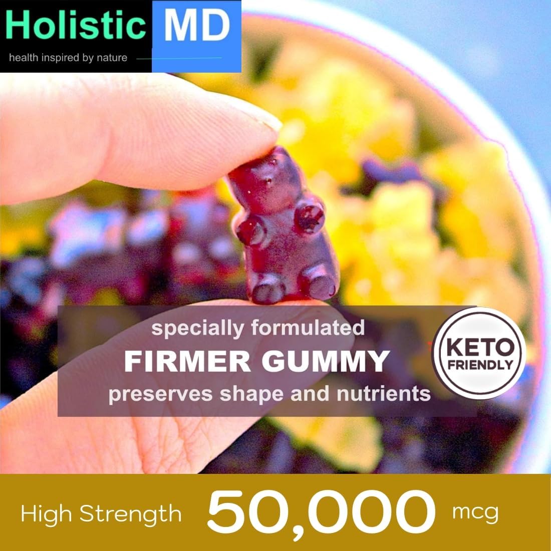 Organic Himalayan Shilajit Gummies - 50,000mg Strength with Ashwagandha & Chaga - 2 Month Supply - Vegan Keto Friendly
