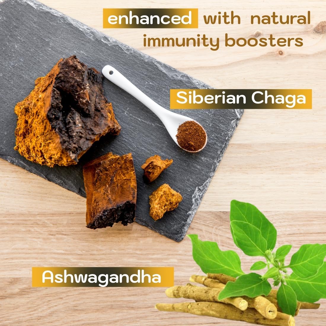 Organic Himalayan Shilajit Gummies - 50,000mg Strength with Ashwagandha & Chaga - 2 Month Supply - Vegan Keto Friendly