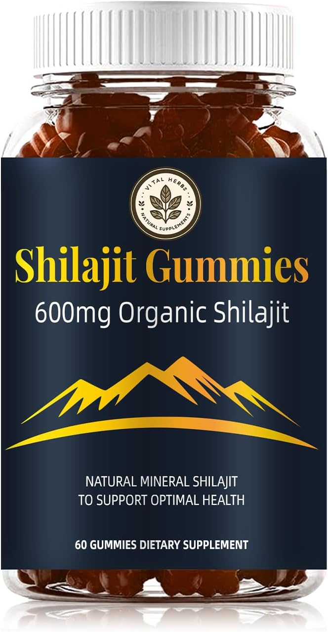 Organic Himalayan Shilajit Gummies - Boost Energy and Immunity (600mg), Honey Flavor