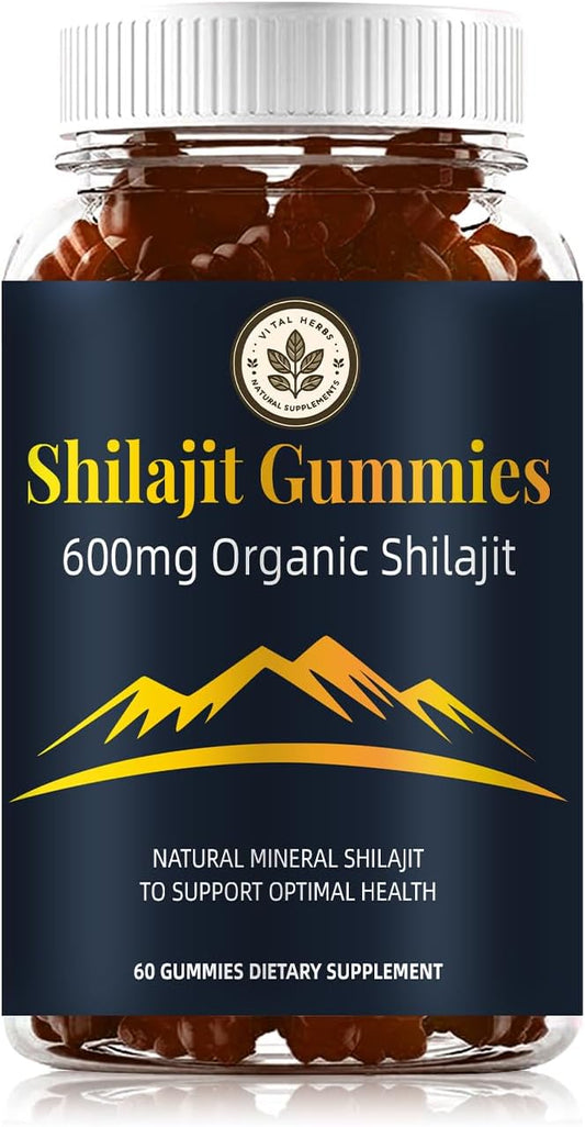 Organic Himalayan Shilajit Gummies - Boost Energy and Immunity (600mg), Honey Flavor