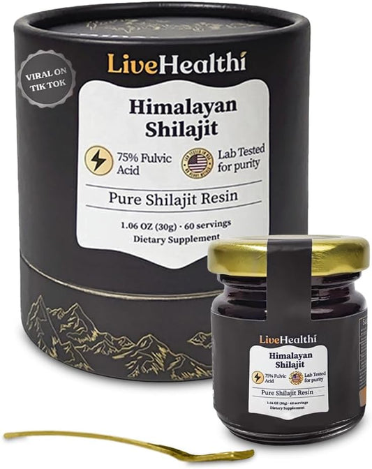 Organic Himalayan Shilajit Resin - Energy Boost & Immune Support - 85+ Trace Minerals - Lab Tested - 30g