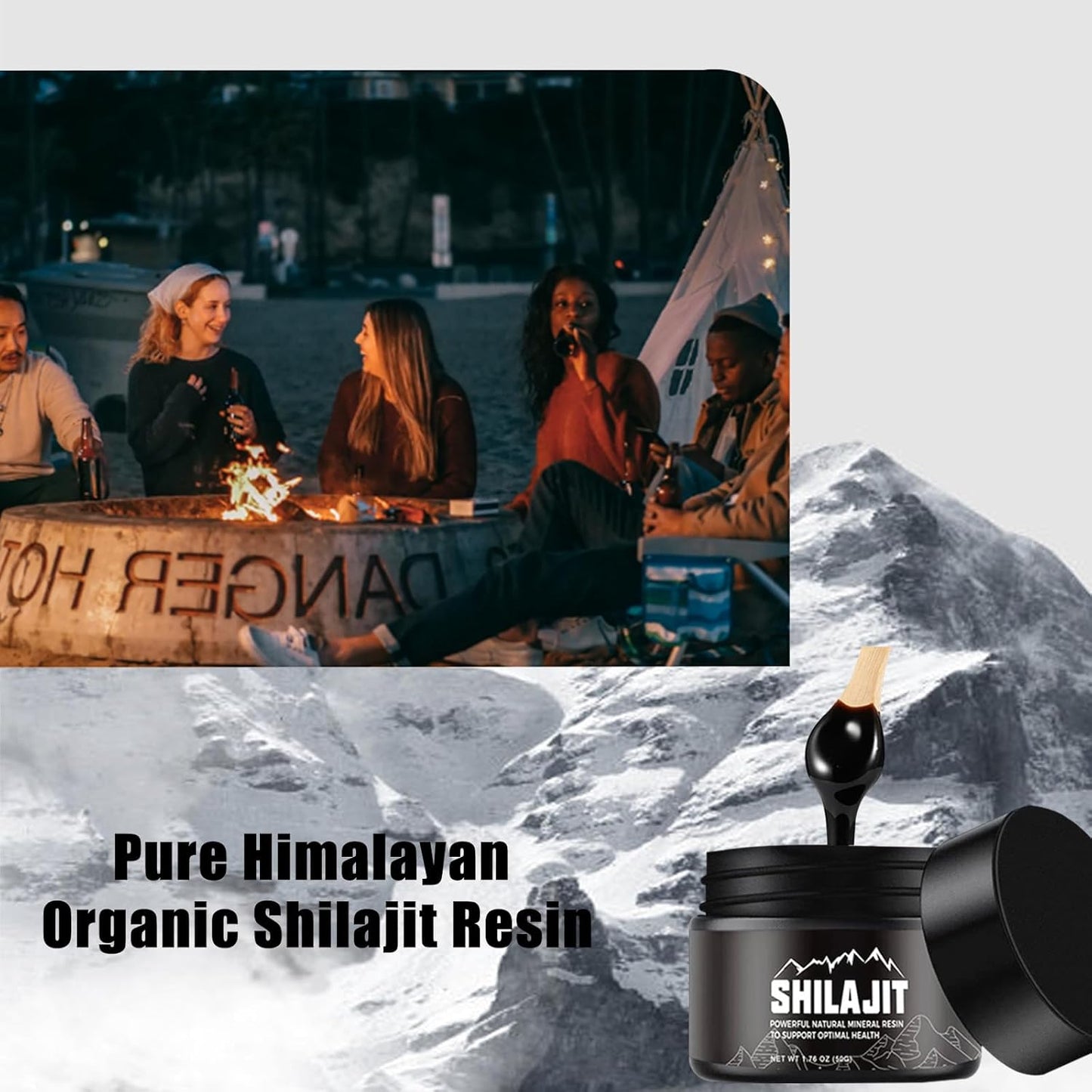 Organic Himalayan Shilajit Resin - Golden Grade Supplement with 80+ Trace Minerals for Energy & Immune Support - 50g