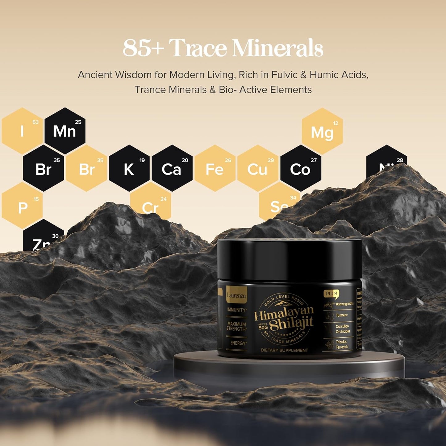 Organic Himalayan Shilajit Resin - High Potency 800mg Supplement with 85+ Trace Minerals & Fulvic Acid for Natural Energy & Immune Support