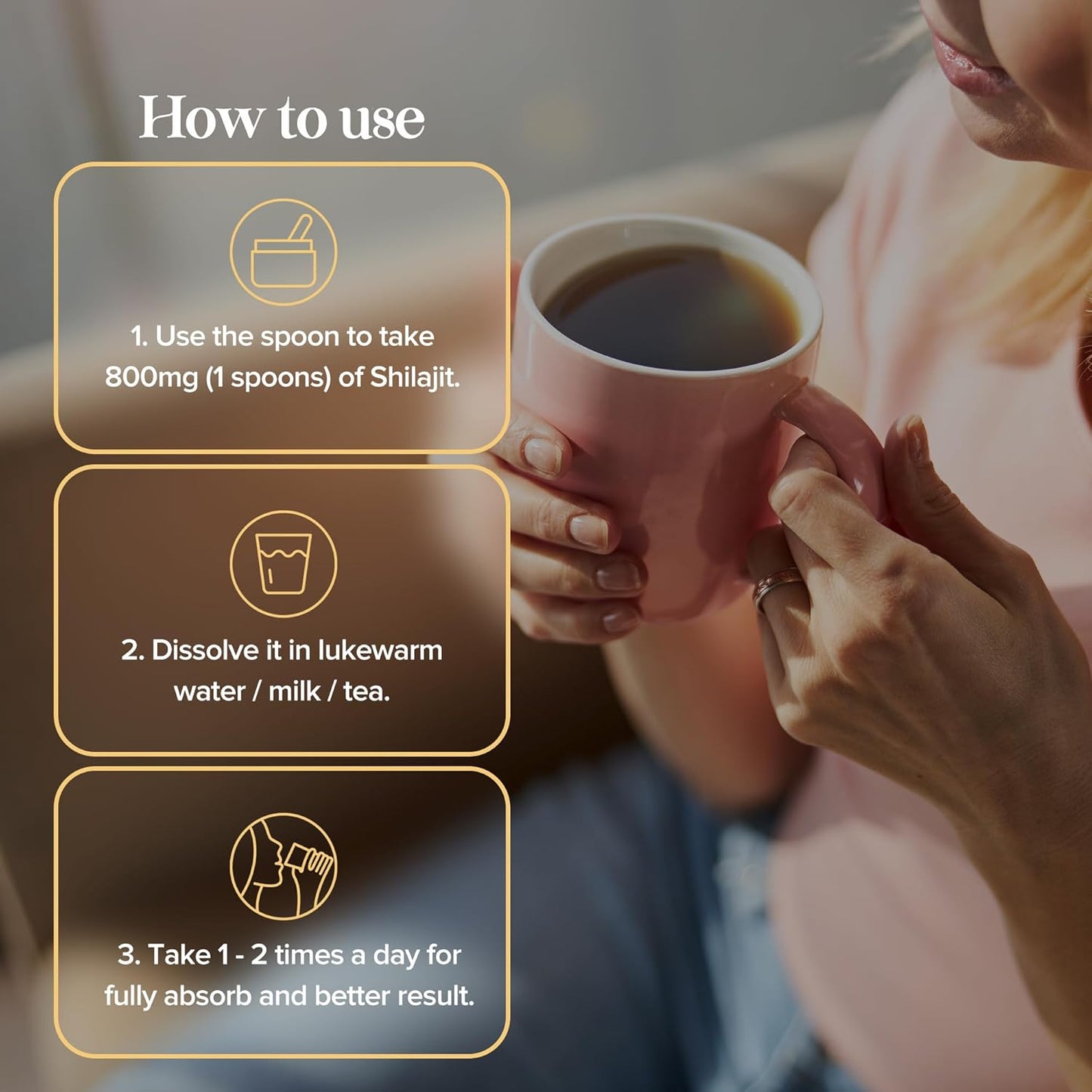 Organic Himalayan Shilajit Resin - High Potency 800mg Supplement with 85+ Trace Minerals & Fulvic Acid for Natural Energy & Immune Support