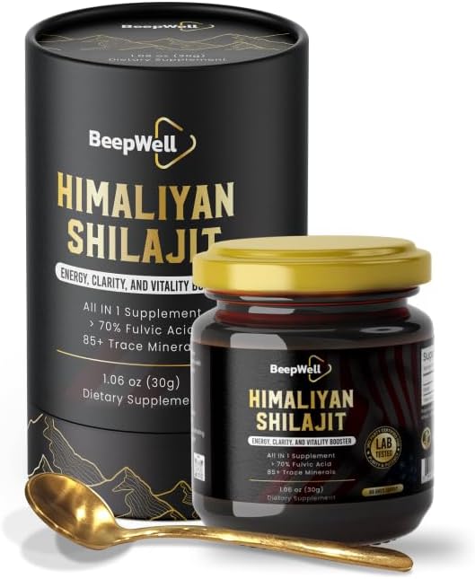 Organic Himalayan Shilajit Resin - Pure Chilajil for Men and Women - 70% Fulvic Acid - 85+ Trace Minerals - 60 Servings