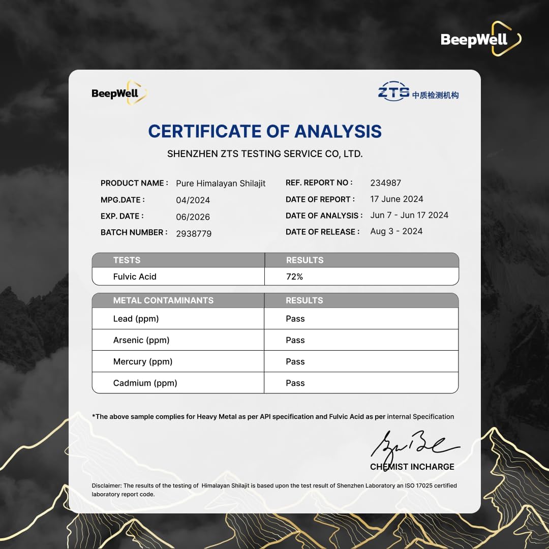 Organic Himalayan Shilajit Resin - Pure Chilajil for Men and Women - 70% Fulvic Acid - 85+ Trace Minerals - 60 Servings