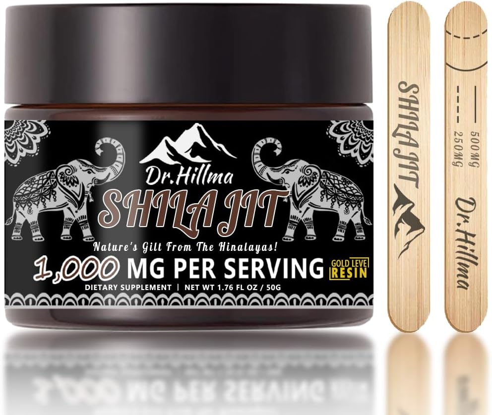 Organic Himalayan Shilajit Resin 1000 MG - Gold Grade with 85+ Minerals - Energy & Immune Support - Men and Women - 50g