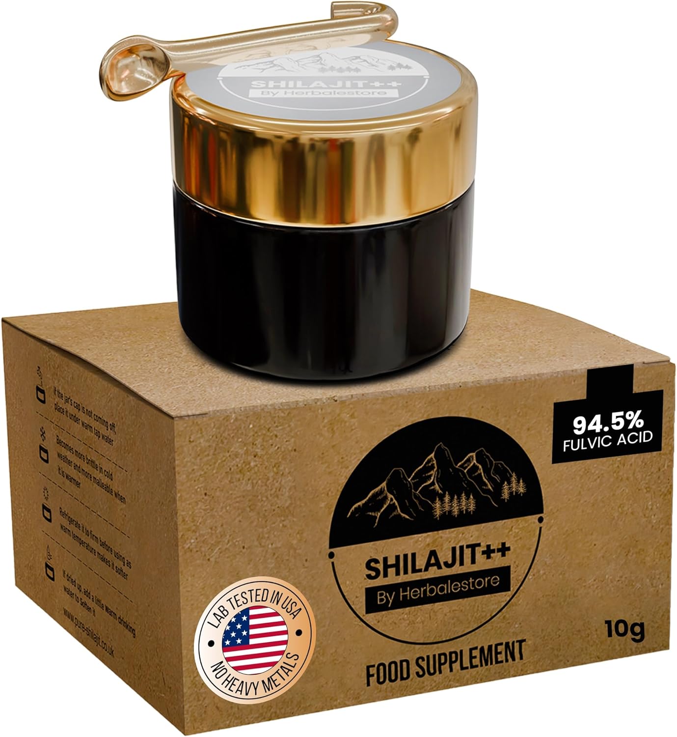 Organic Himalayan Shilajit Resin 10g | High Potency 600mg | Pure Shilajit for Energy Boost | Men & Women