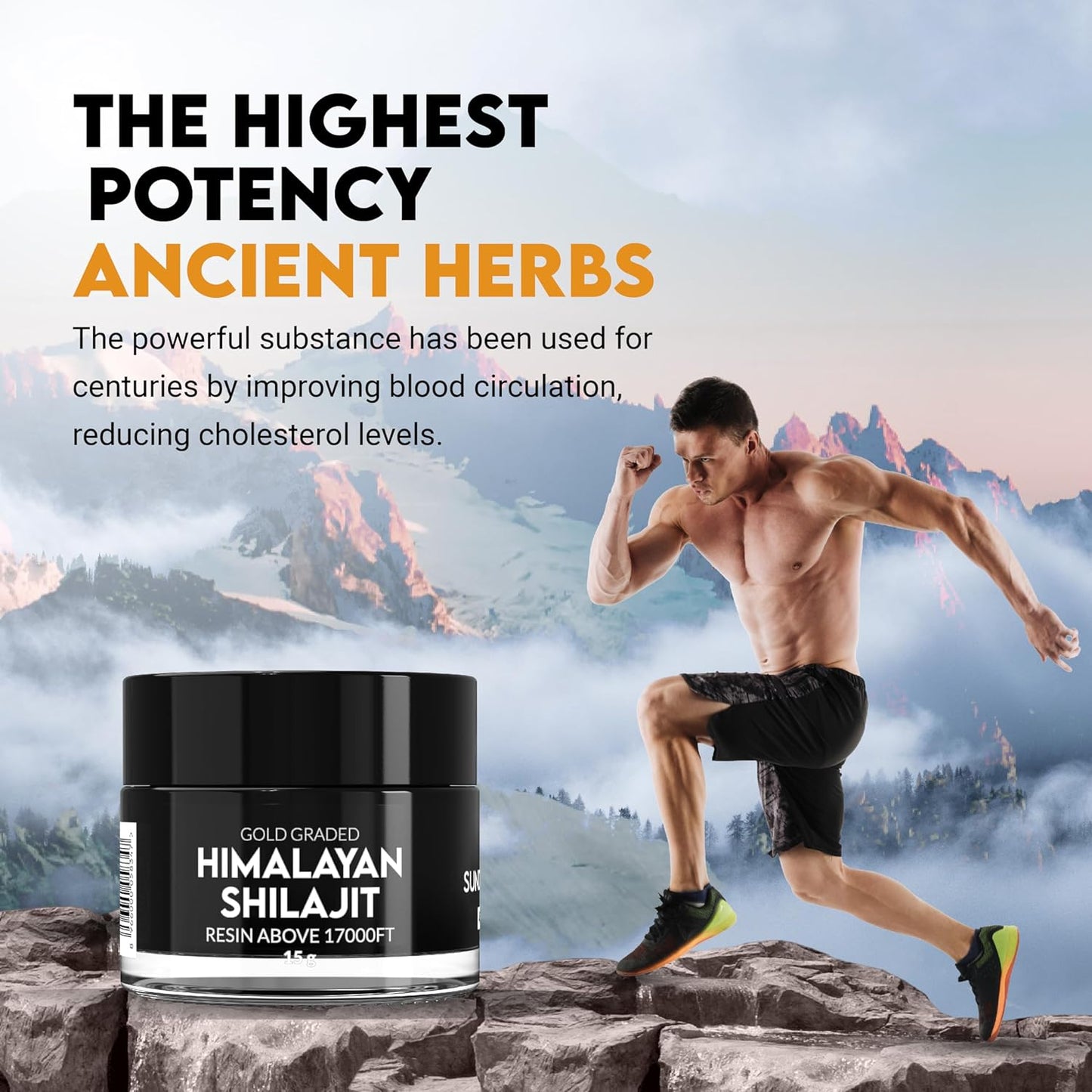 Organic Himalayan Shilajit Resin 15g - Pure Sun-Dried Shilajit Above 17,000FT - 45 Day Supply - Gold Graded with 85+ Natural Minerals