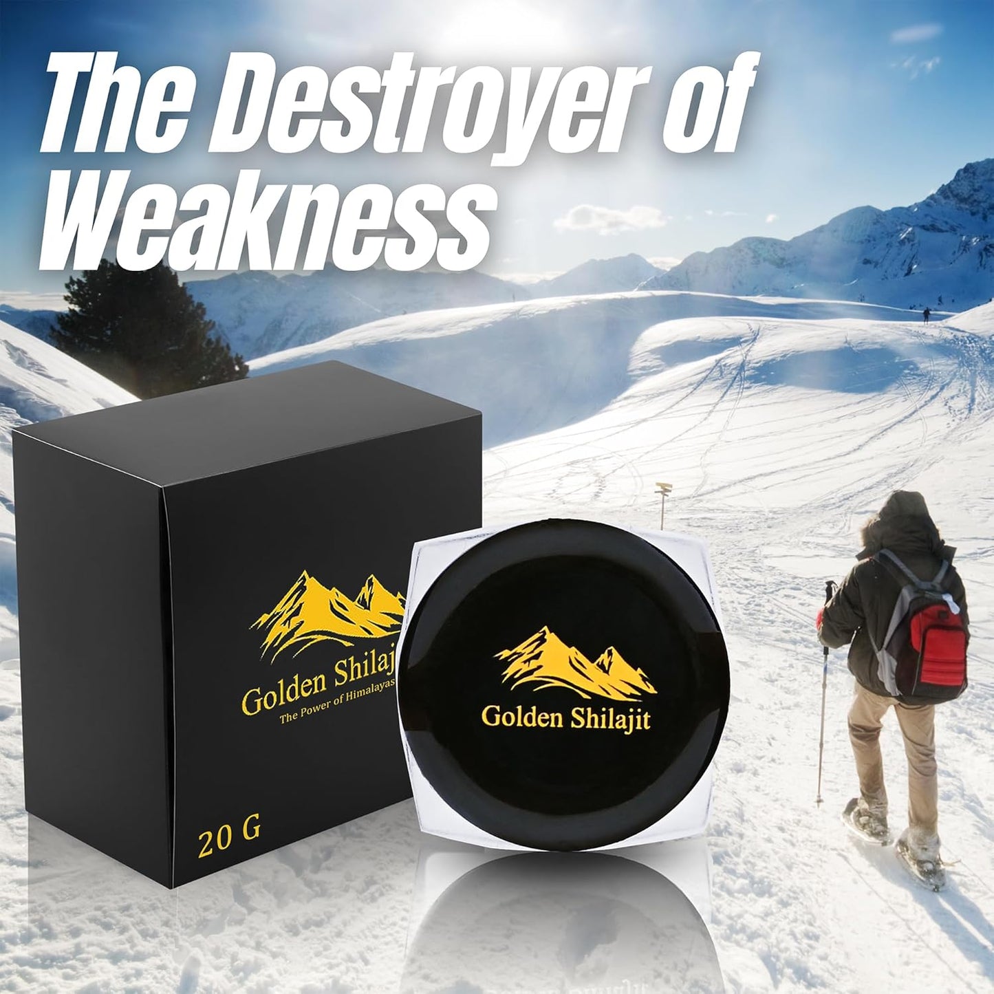 Organic Himalayan Shilajit Resin 20000mg - Pure Golden Grade Supplement for Women & Men - Rich in Fulvic Acid and Trace Minerals - 1 Pack