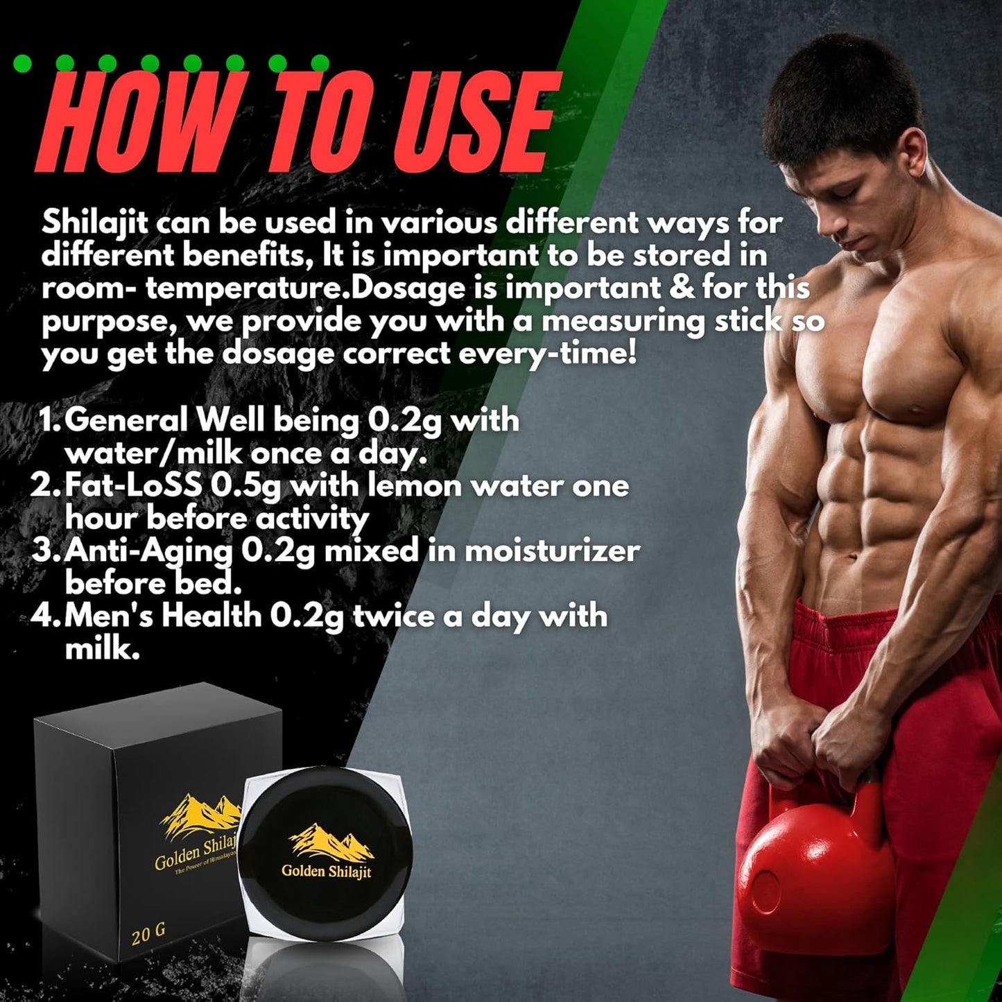 Organic Himalayan Shilajit Resin 20000mg - Pure Golden Grade Supplement for Women & Men - Rich in Fulvic Acid and Trace Minerals - 1 Pack