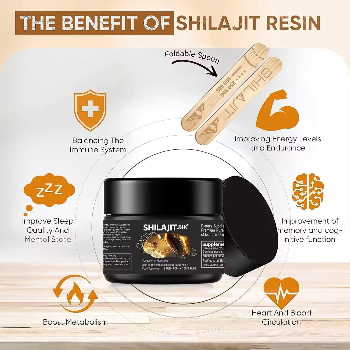 Organic Himalayan Shilajit Resin 50g - Premium Pure Source of Trace Minerals for Immune System Boost