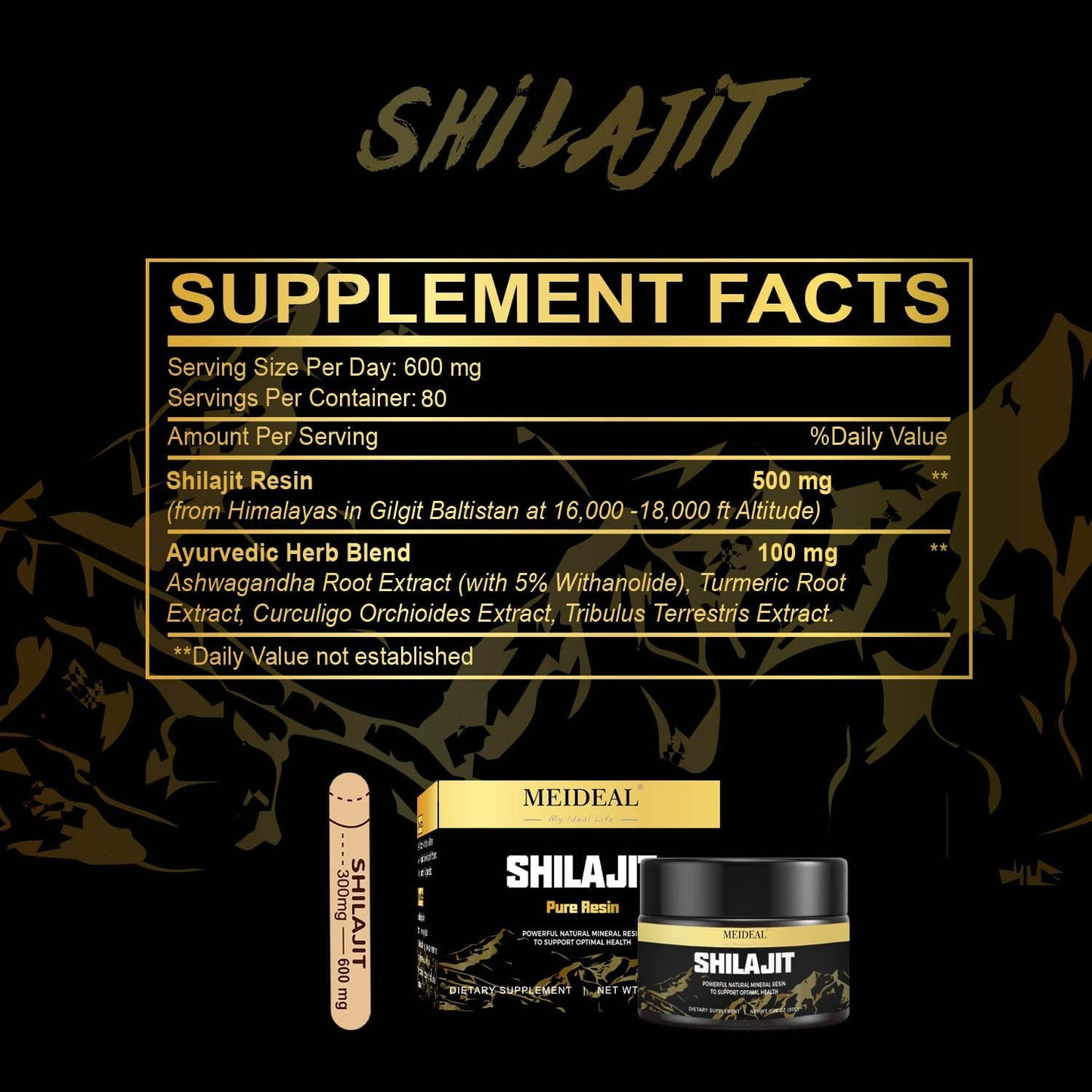 Organic Himalayan Shilajit Resin 50g (3 Pack) - Gold Grade with 85+ Trace Minerals & Fulvic Acid - Pure Supplement for Health