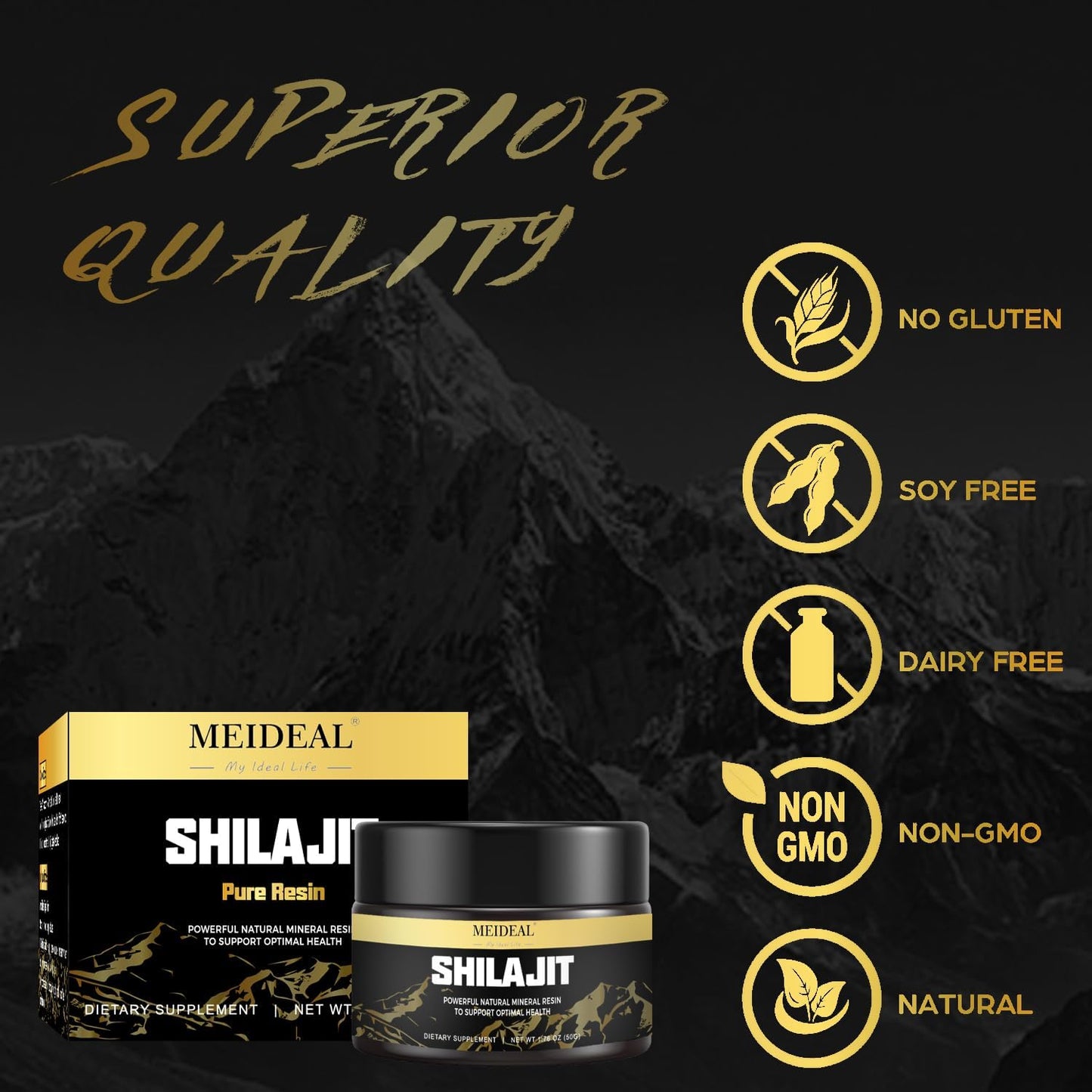 Organic Himalayan Shilajit Resin 50g (3 Pack) - Gold Grade with 85+ Trace Minerals & Fulvic Acid - Pure Supplement for Health