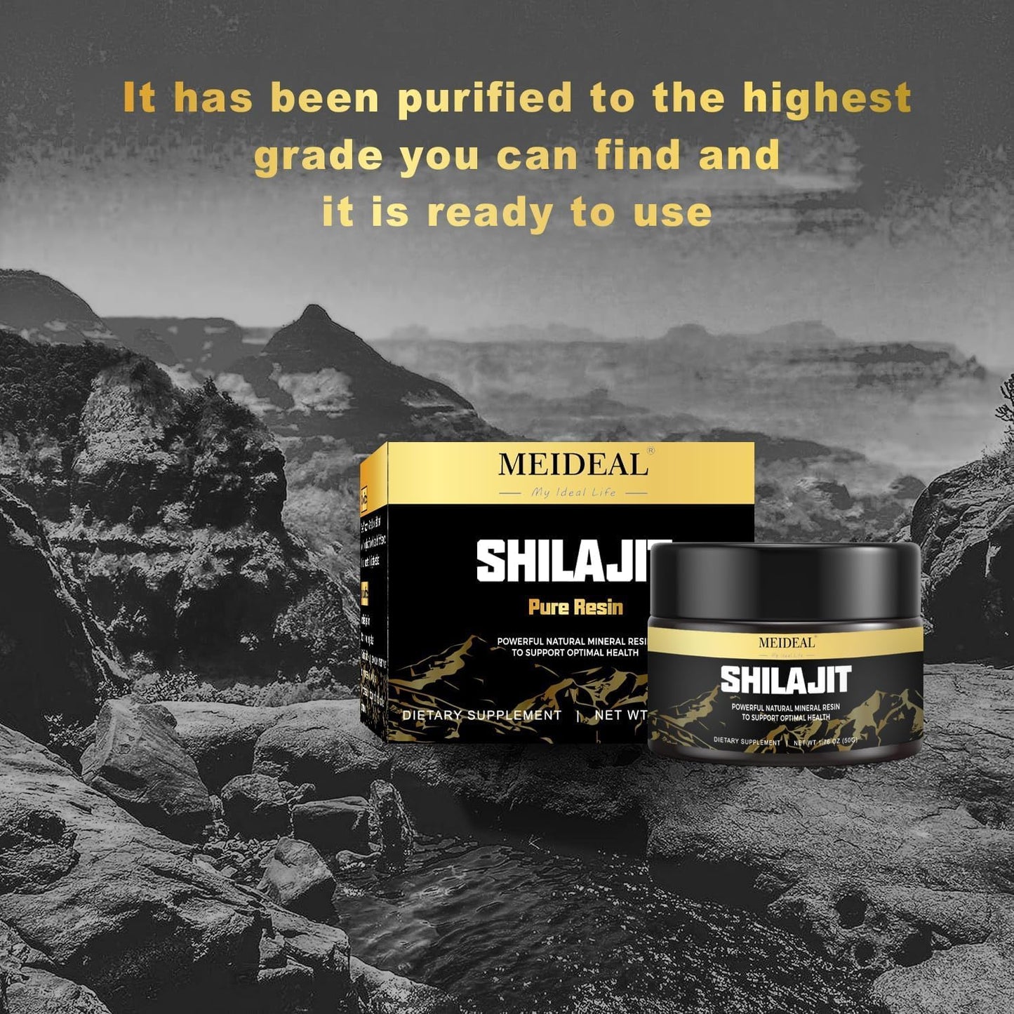 Organic Himalayan Shilajit Resin 50g (3 Pack) - Gold Grade with 85+ Trace Minerals & Fulvic Acid - Pure Supplement for Health