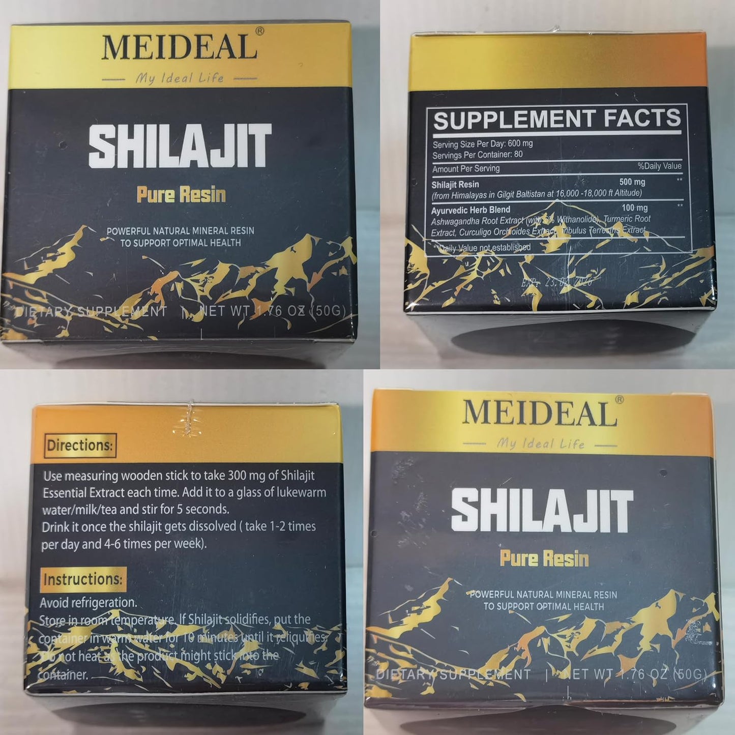 Organic Himalayan Shilajit Resin 50g (3 Pack) - Gold Grade with 85+ Trace Minerals & Fulvic Acid - Pure Supplement for Health