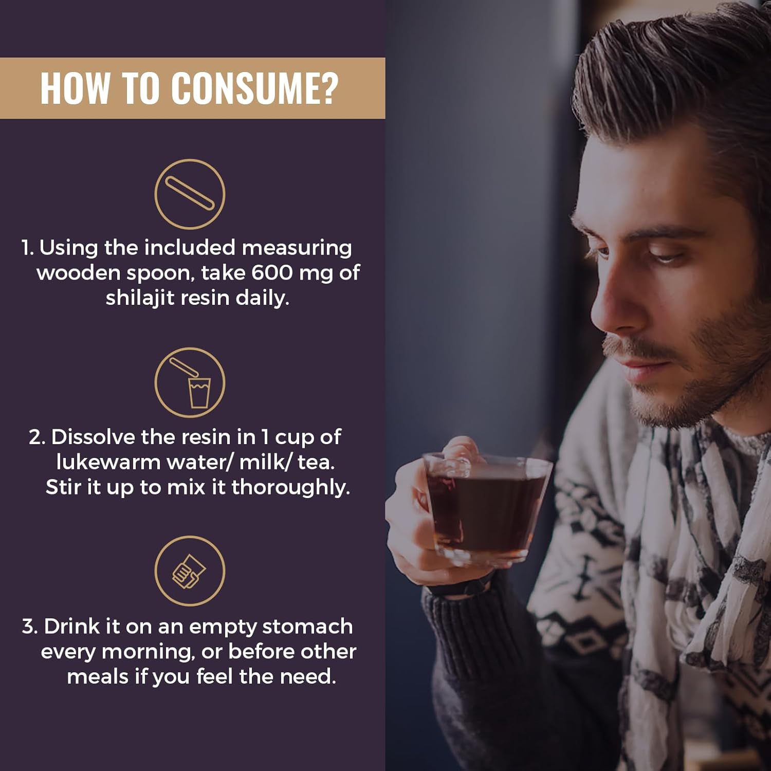 Organic Himalayan Shilajit Resin 600mg - High Potency Ayurvedic Blend for Energy, Strength & Immunity - Pack of 3