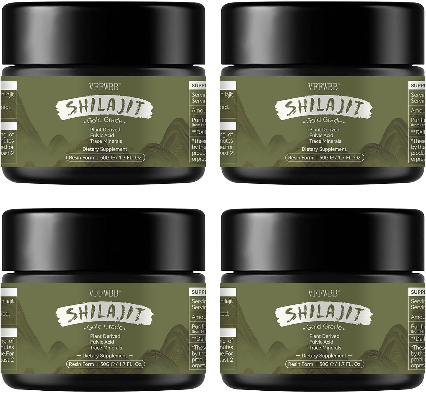 Organic Himalayan Shilajit Resin 600mg - Maximum Potency with 85+ Trace Minerals - 100% Natural Energy and Immune Support Supplement - 50g