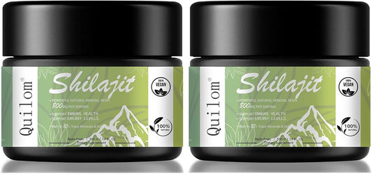 Organic Himalayan Shilajit Resin 800mg Max Strength Supplement - 85+ Trace Minerals - Golden Grade - Immune Support - 50g