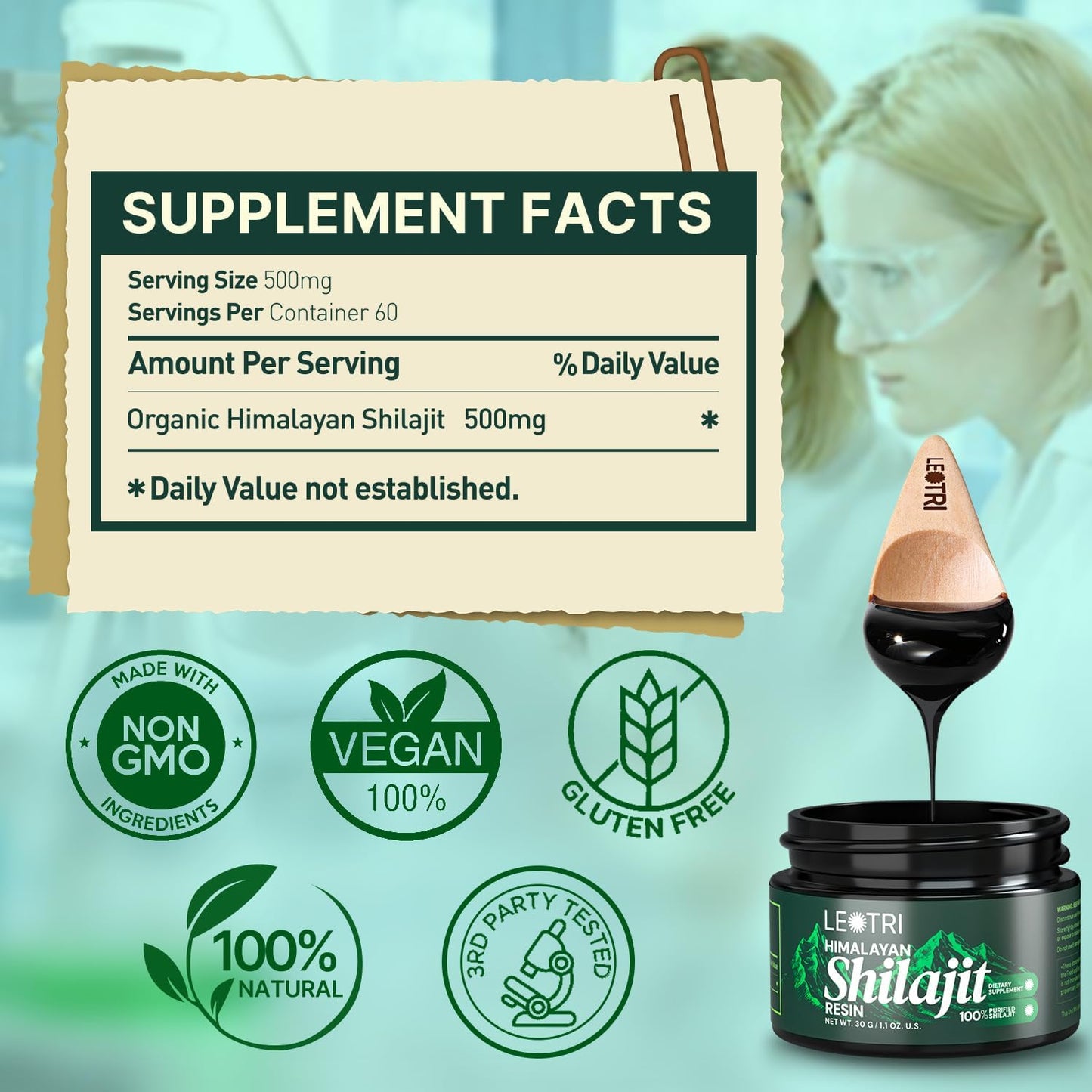 Organic Himalayan Shilajit Resin: Pure Fulvic Acid & Trace Minerals for Energy & Immune Support - Men & Women's Natural Health Supplement
