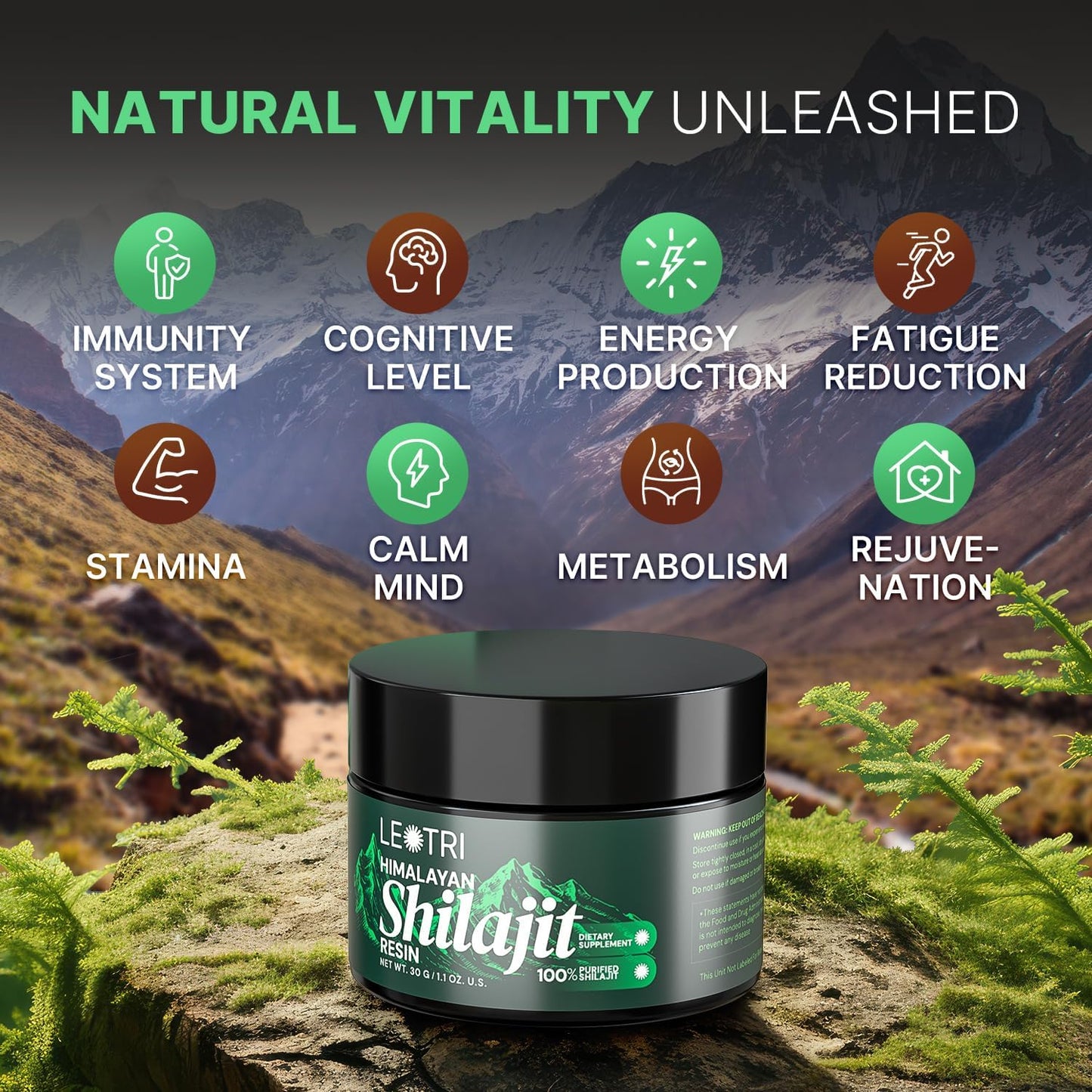 Organic Himalayan Shilajit Resin: Pure Fulvic Acid & Trace Minerals for Energy & Immune Support - Men & Women's Natural Health Supplement