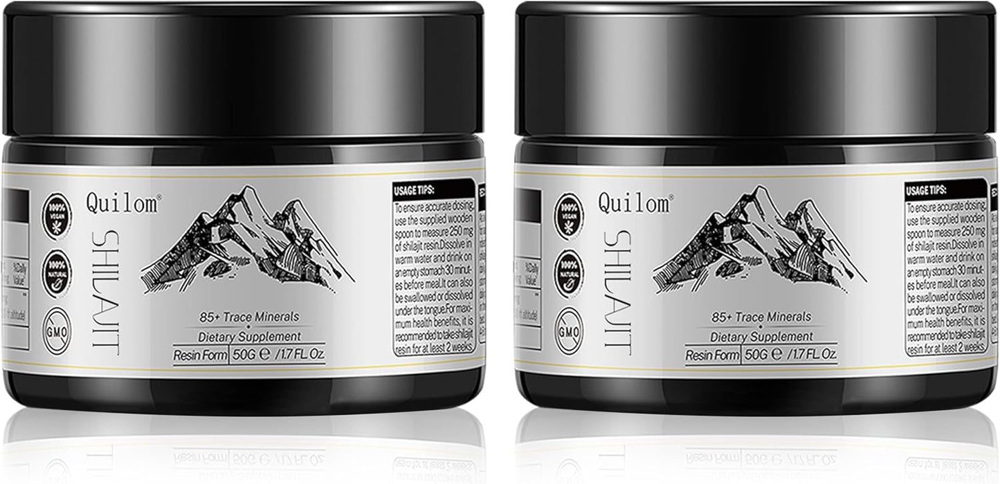Organic Himalayan Shilajit Resin Supplement - Gold Grade 100% Pure Shilajit with Trace Minerals Complex - 50g