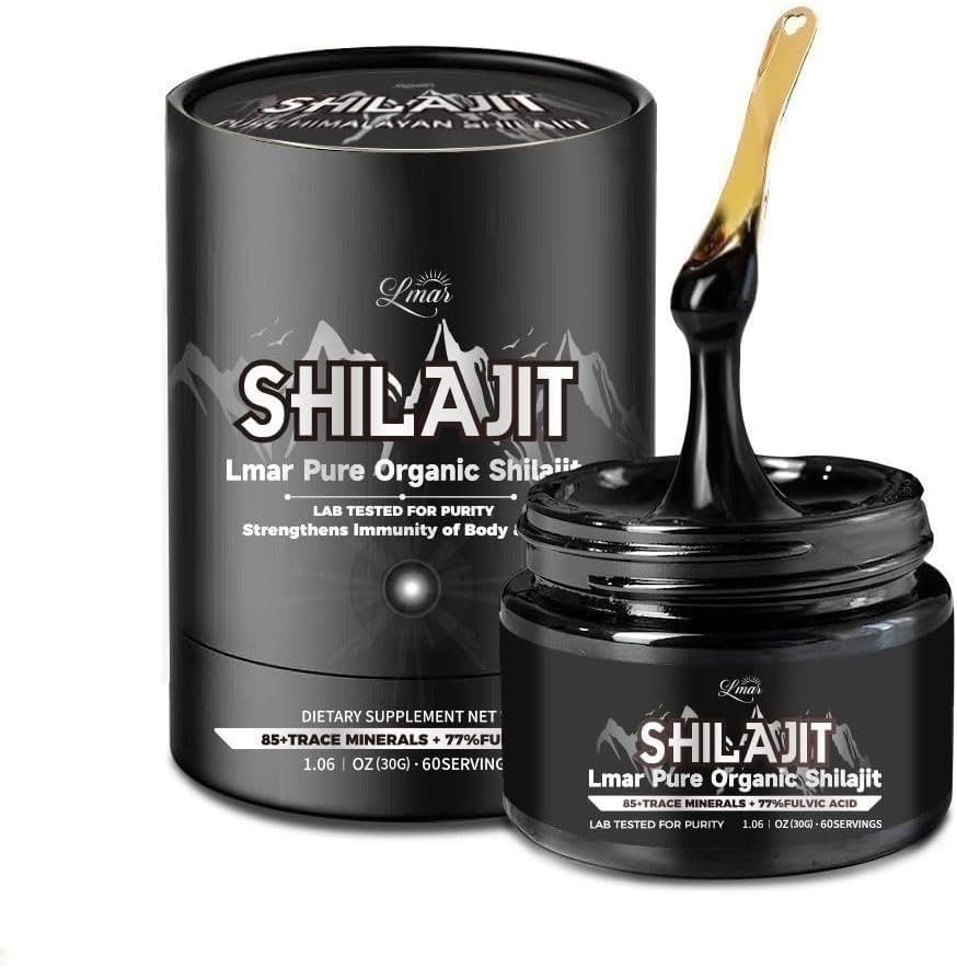 Organic Himalayan Shilajit Resin Supplement | 100% Natural, Lab Tested | 85+ Trace Minerals & 77% Fulvic Acid | 75 Servings for Men & Women