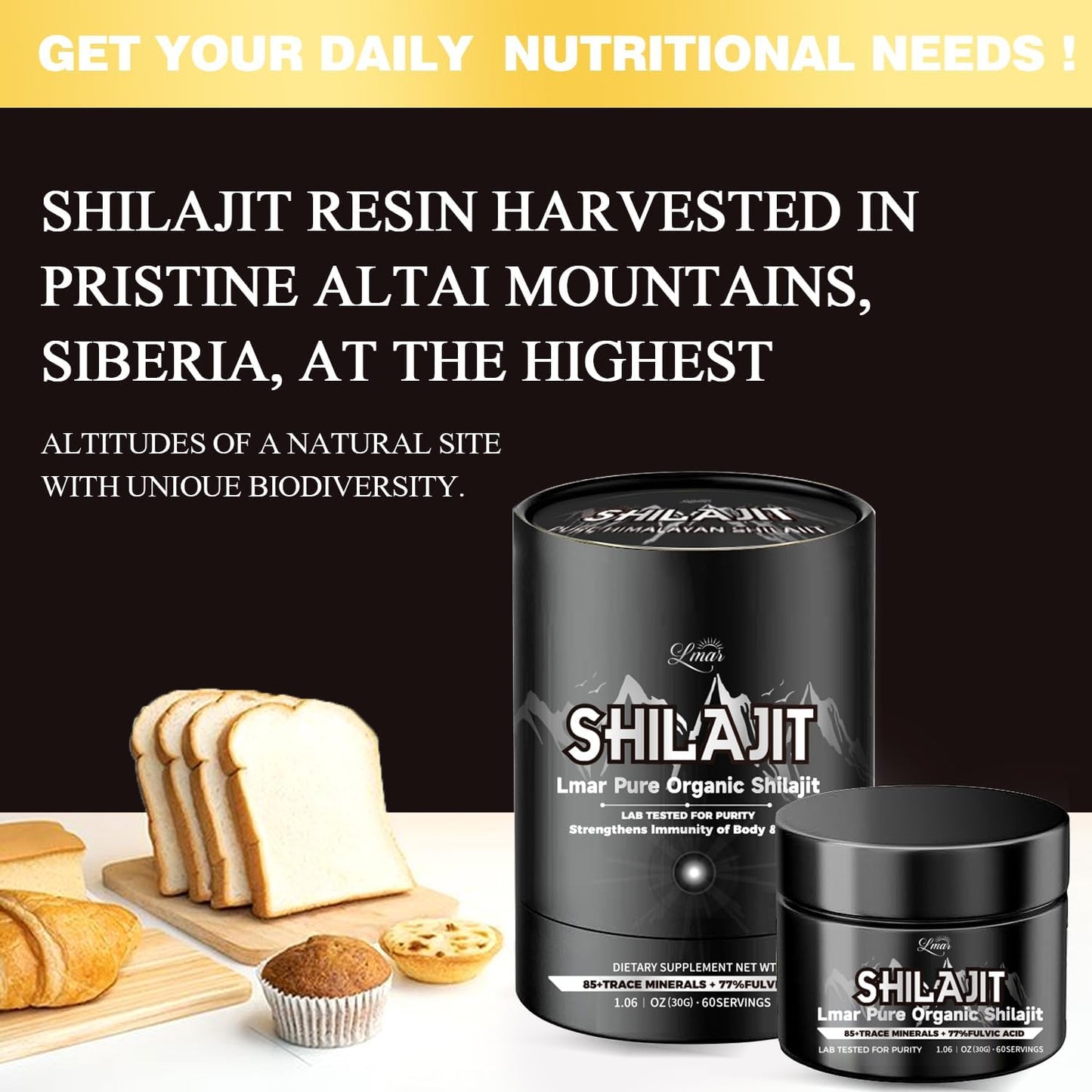 Organic Himalayan Shilajit Resin Supplement | 100% Natural, Lab Tested | 85+ Trace Minerals & 77% Fulvic Acid | 75 Servings for Men & Women