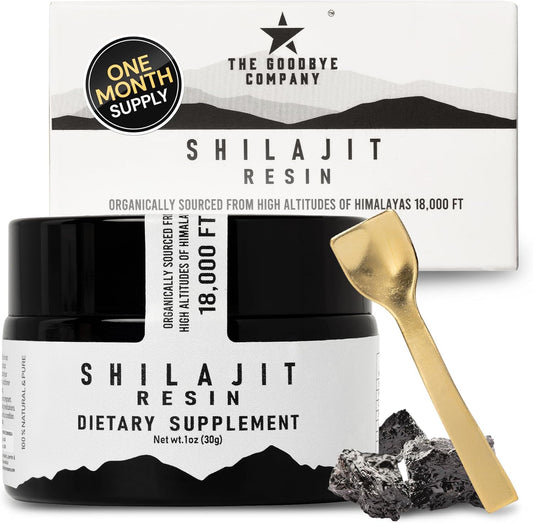 Organic Himalayan Shilajit Resin Supplement for Cognitive Health, Longevity & Vitality - Pure 1oz (30g) for Men and Women - High-Altitude Sourced