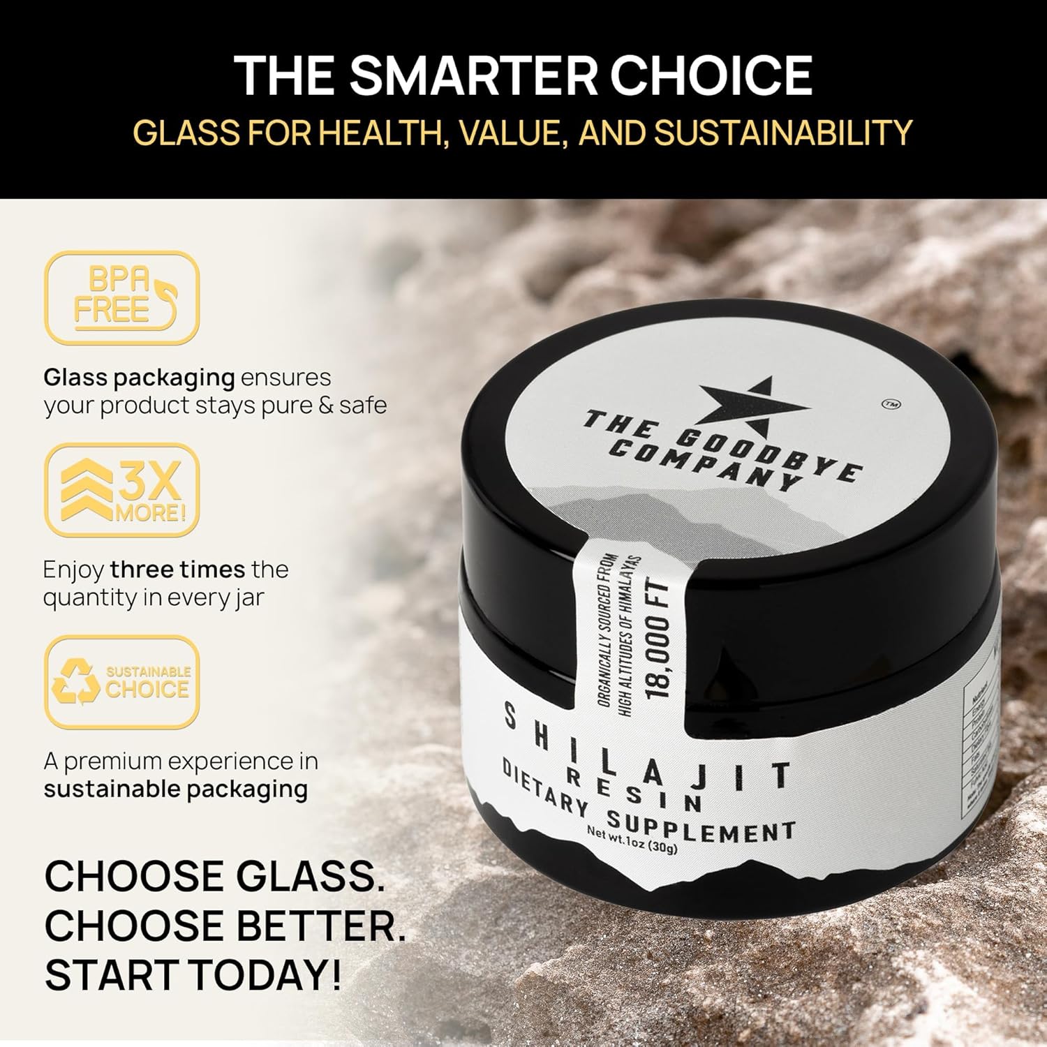 Organic Himalayan Shilajit Resin Supplement for Cognitive Health, Longevity & Vitality - Pure 1oz (30g) for Men and Women - High-Altitude Sourced