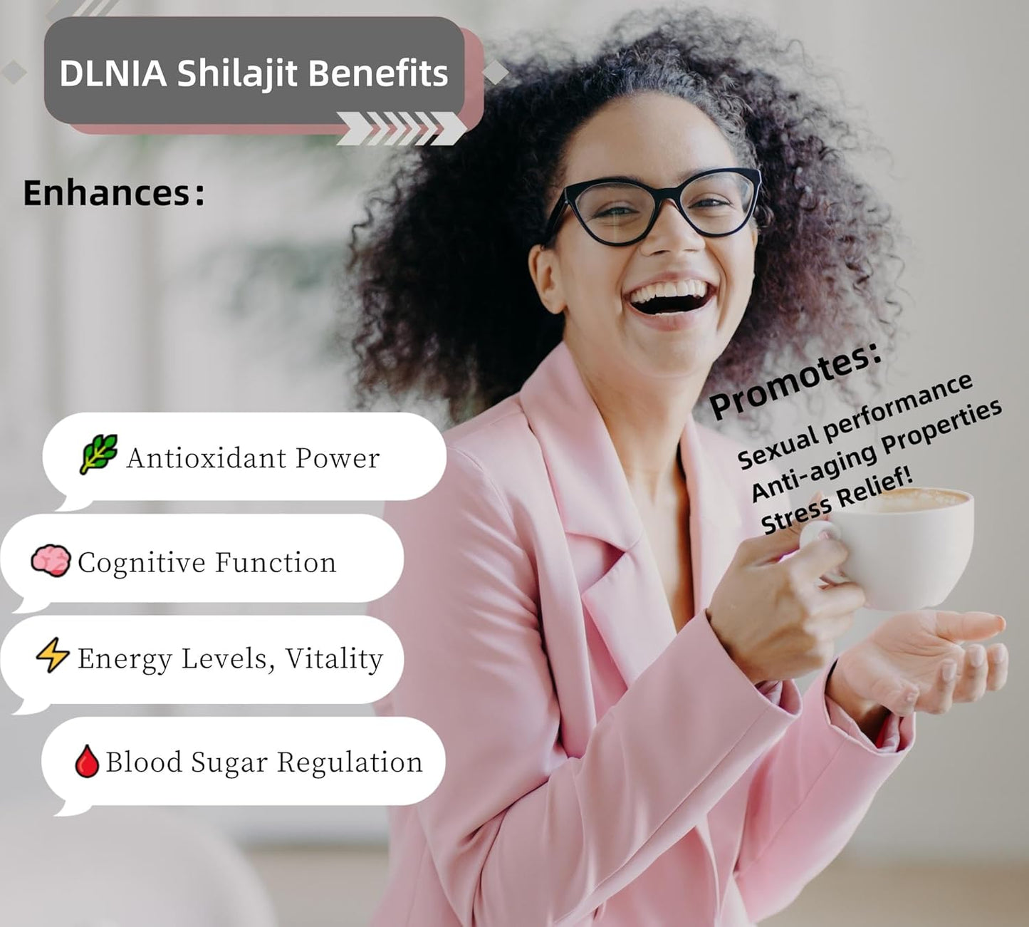 Organic Himalayan Shilajit Resin Supplement with 85+ Trace Minerals - 75% Fulvic Acid for Energy & Immune Support - 65g