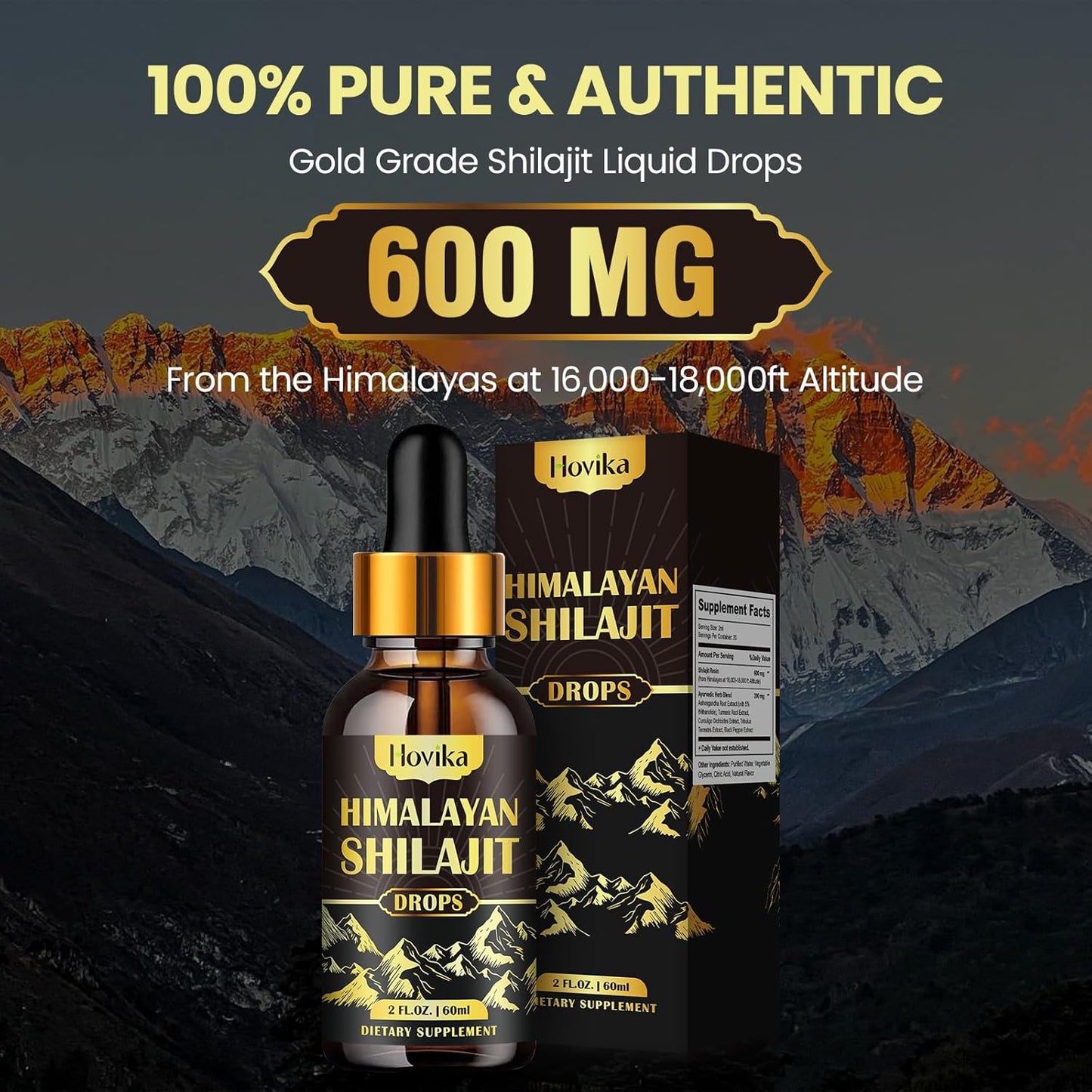 Organic Himalayan Shilajit Resin Supplement with 85+ Trace Minerals and Fulvic Acid for Energy and Immunity Support