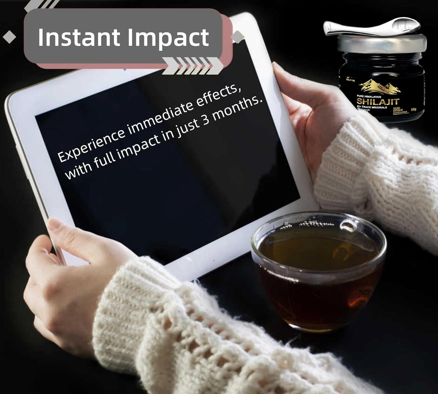 Organic Himalayan Shilajit Resin Supplement with 85+ Trace Minerals - 75% Fulvic Acid for Energy & Immune Support - 65g