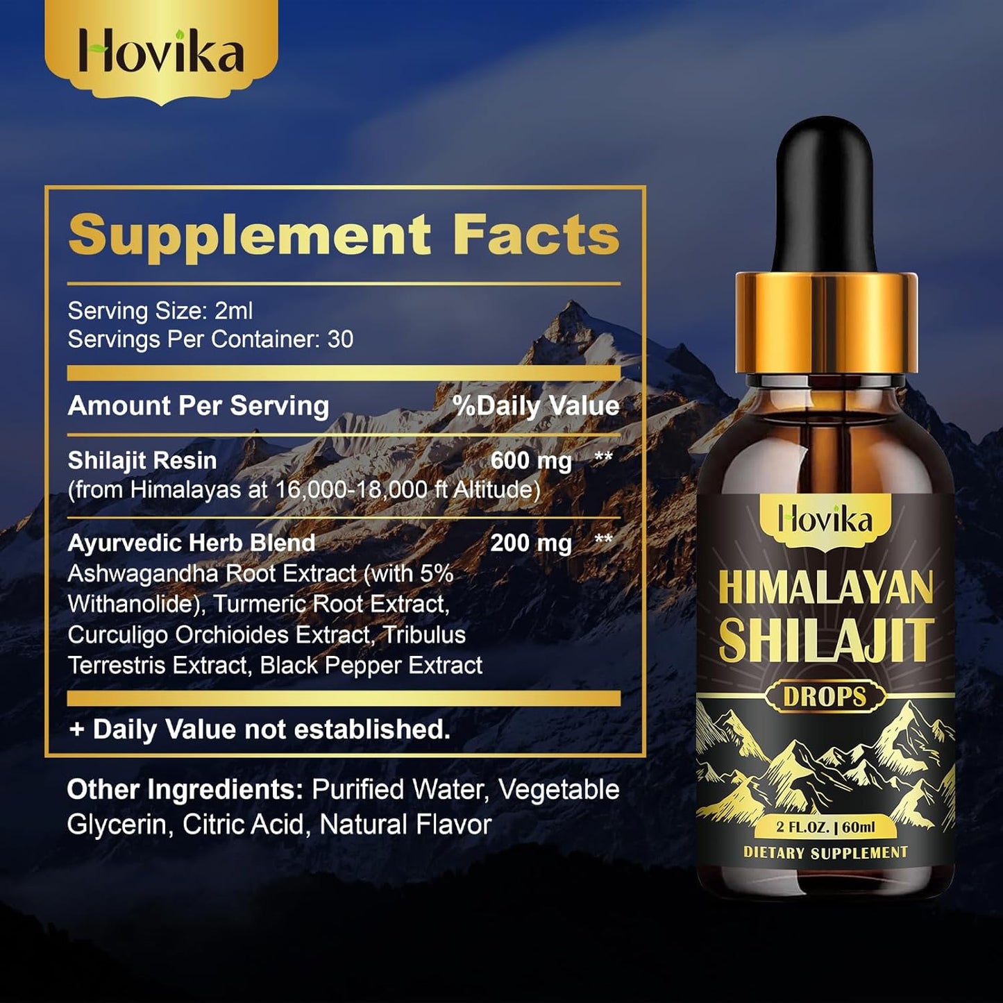 Organic Himalayan Shilajit Resin Supplement with 85+ Trace Minerals and Fulvic Acid for Energy and Immunity Support