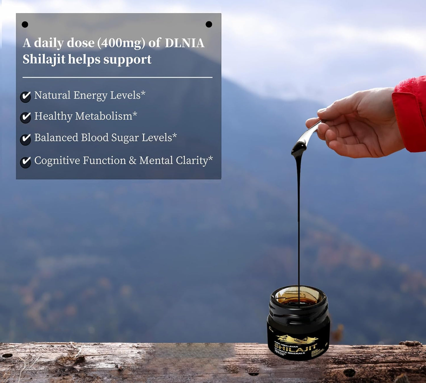 Organic Himalayan Shilajit Resin Supplement with 85+ Trace Minerals - 75% Fulvic Acid for Energy & Immune Support - 65g