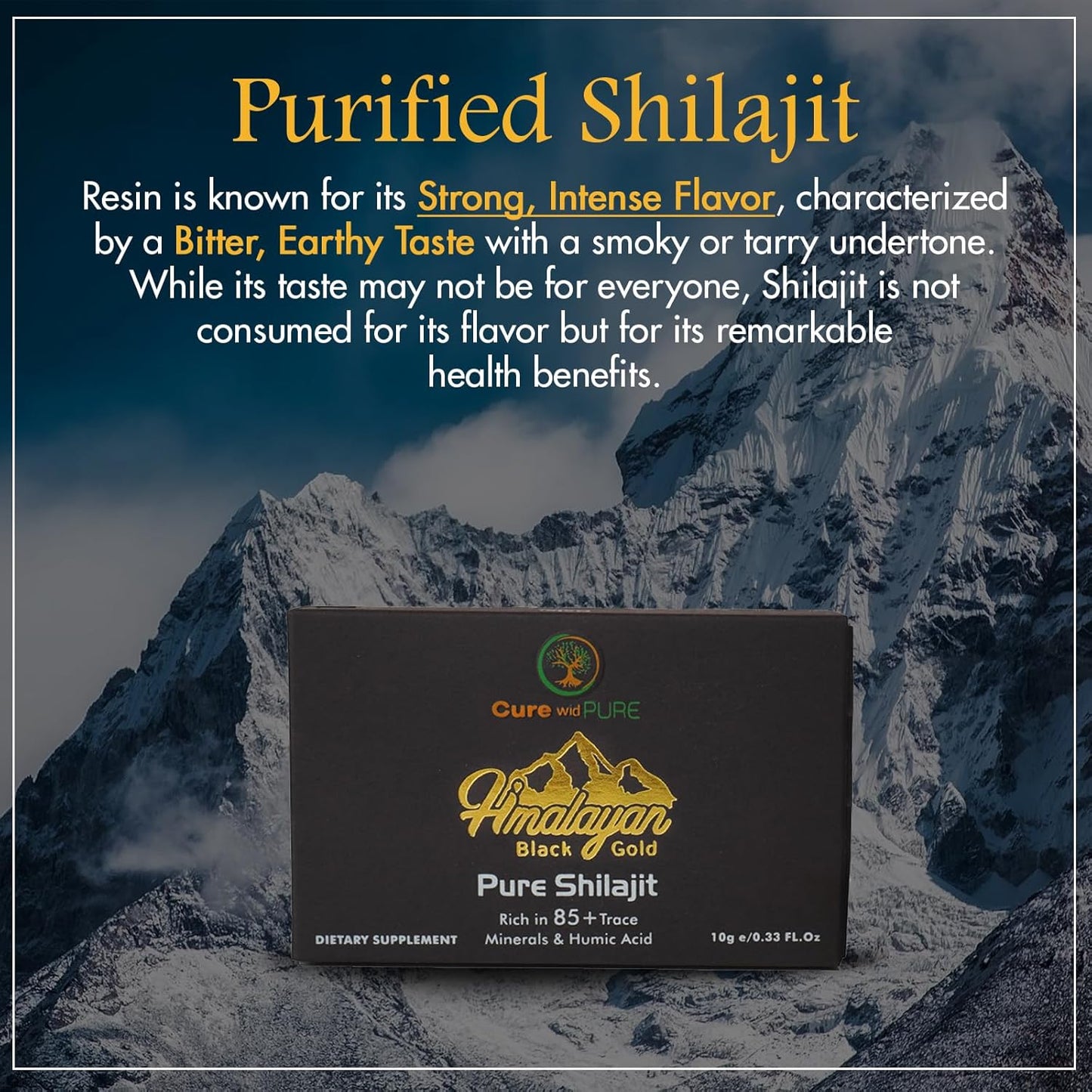 Organic Himalayan Shilajit Resin with 94.5% Fulvic Acid for Skin, Hair, Energy & Vitality - 10g USA Lab-Tested Pure Shilajit for Men & Women