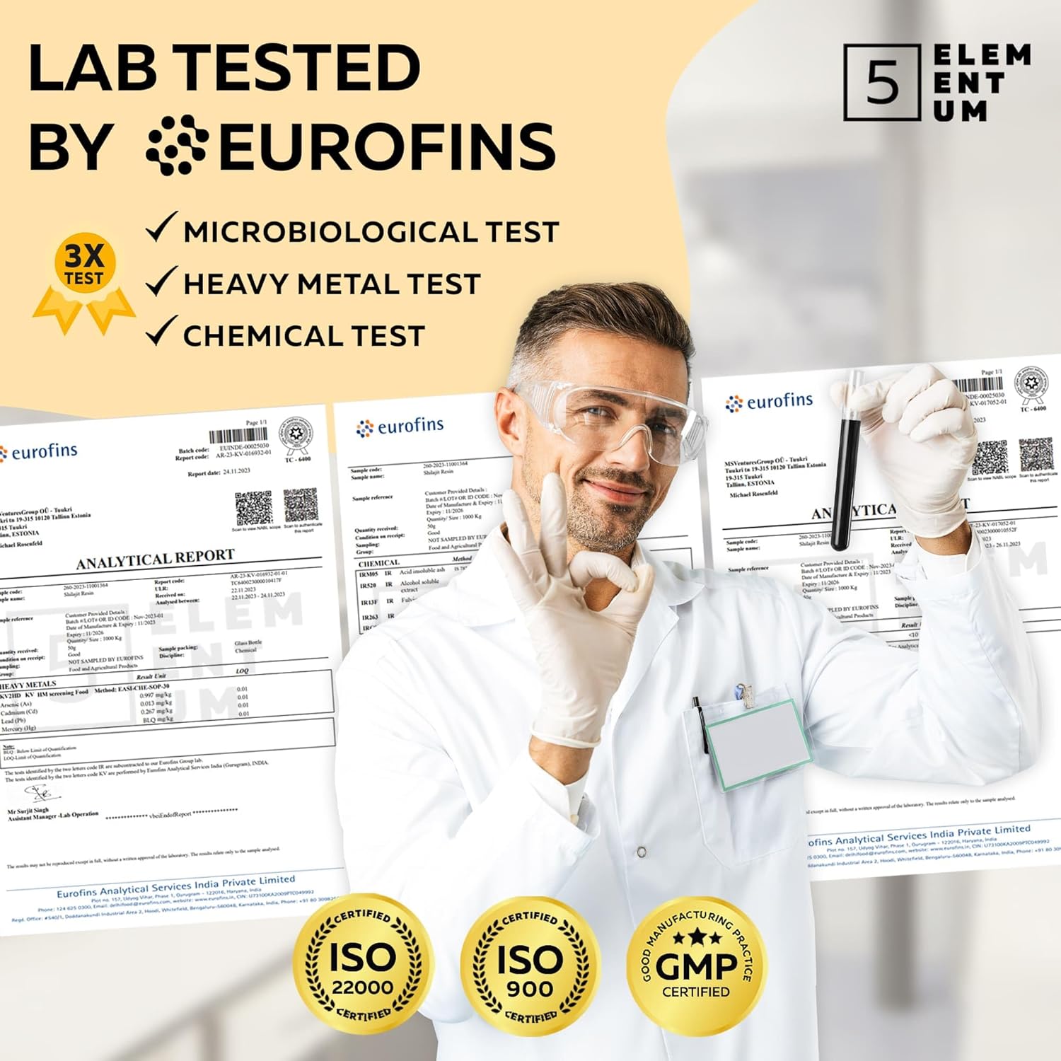 Organic Himalayan Shilajit Resin with Honey & Vanilla - 15g - 1000mg Daily Dose - Energy & Immune Support with 85+ Minerals