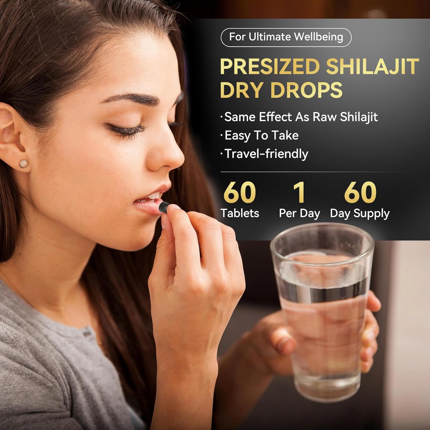 Organic Himalayan Shilajit Tablets - 60 Tablets, 200mg Each - Boost Energy, Immunity, Brain Support - 85+ Trace Minerals & Fulvic Acid, Men Women Supplement