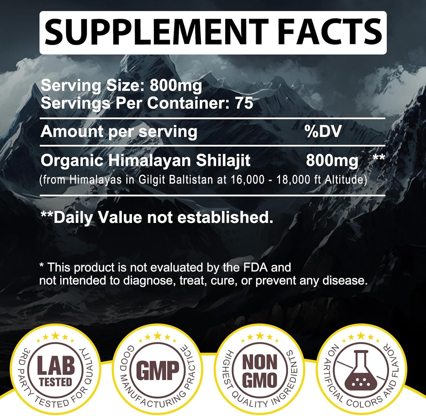 Organic Himalayan Shilajit with 85+ Minerals and Humic Acid - Boosts Metabolism & Fights Fatigue - Immune Support - 2.1 OZ (4 Months Supply)
