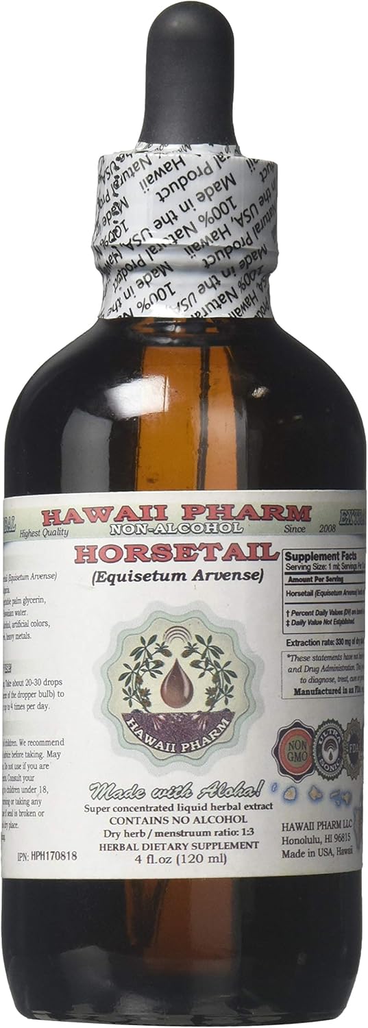 Organic Horsetail Alcohol-Free Liquid Extract 4 oz - Hawaii Pharm Herbal Supplement