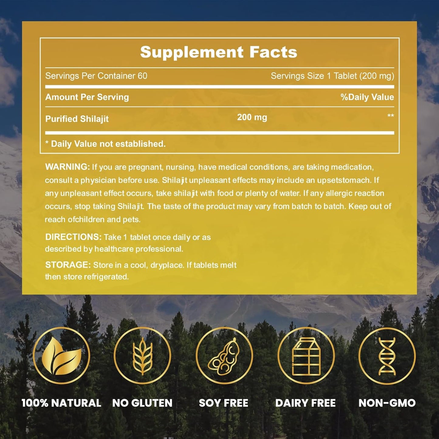Organic Hovika Himalayan Shilajit Resin Tablets - 100% Pure with 85+ Trace Minerals & Fulvic Acid for Metabolism, Brain Boost, Energy & Immune Support