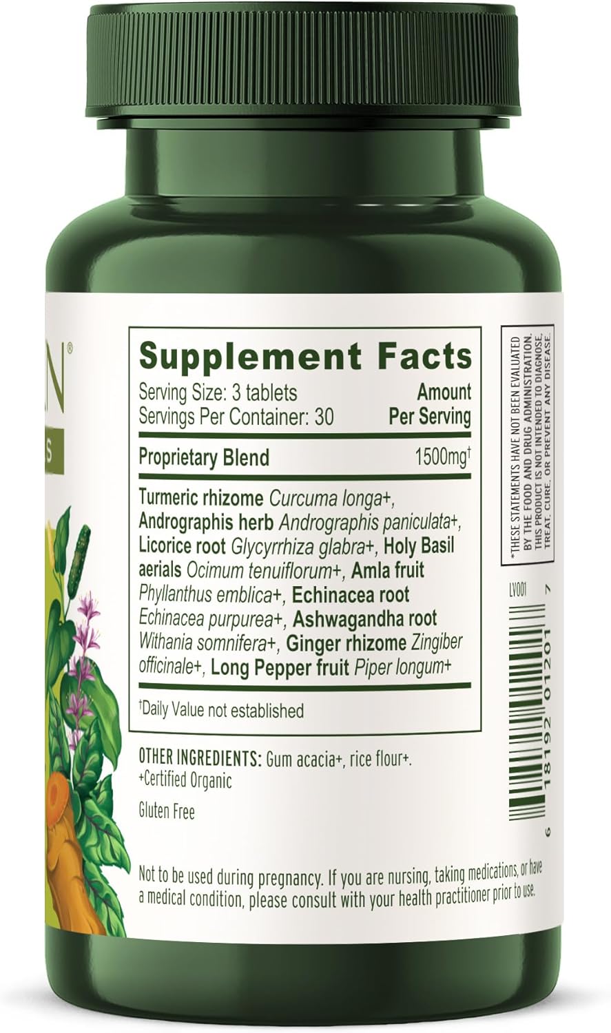 Organic Immune Strong Supplement with Turmeric & Tulsi - Ayurvedic Formula for Natural Defense - 90 Tablets - Vegan & Non-GMO