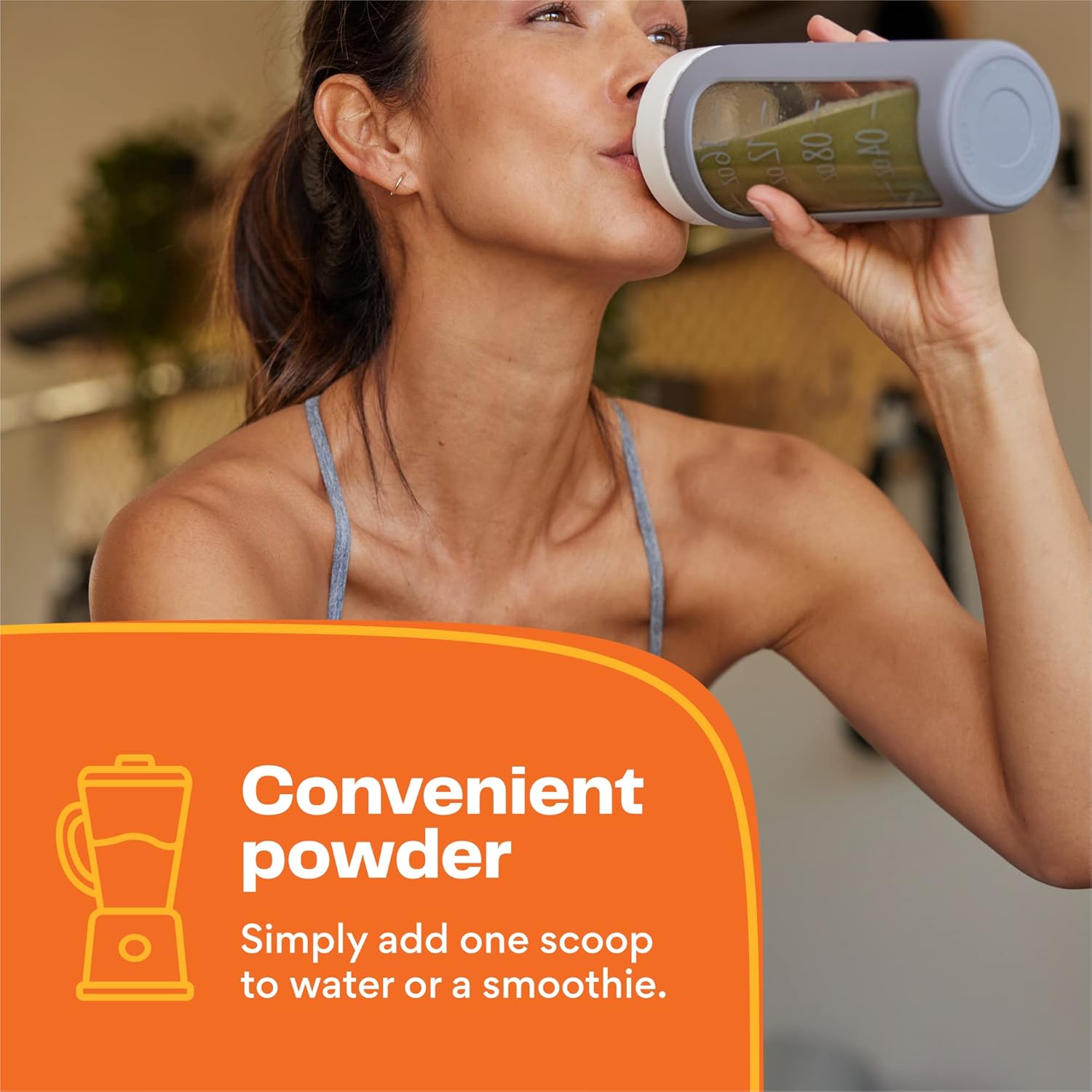 Organic Immune Support Greens Superfood Powder with Spirulina, Chlorella, Probiotics - Tangerine Flavor, 30 Servings