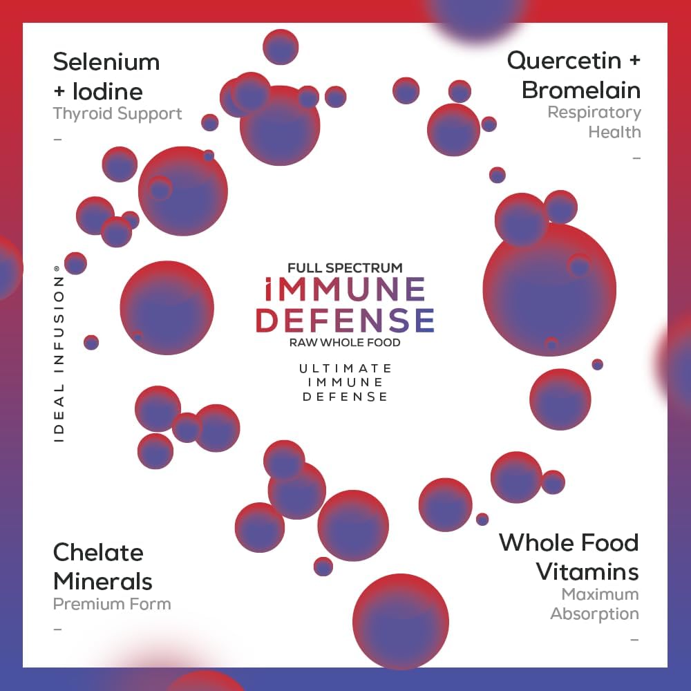 Organic Immune Support Supplement with Vitamin C, D3, K2, Zinc, and Elderberry - Thyroid and Overall Health Boost - 60 Servings