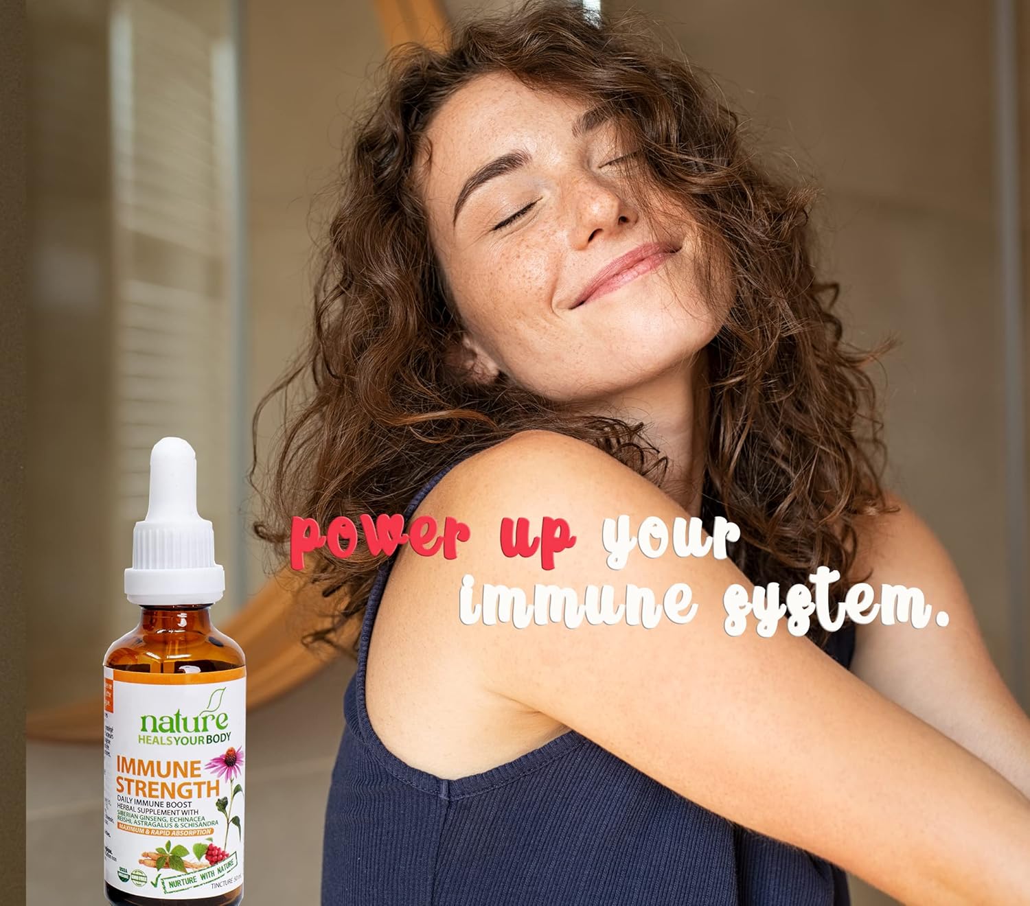 Organic Immune Support Tincture with Siberian Ginseng, Echinacea, Reishi, Astragalus, and Schisandra - Daily Natural Booster (50 mL)