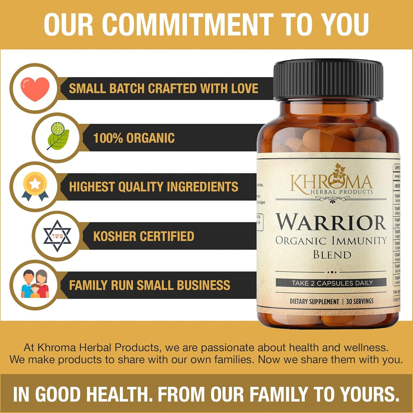 Organic Immune System Support by Khroma Herbal Products - Infused with Nature's 8 Most Potent Immunity Defense Herbs