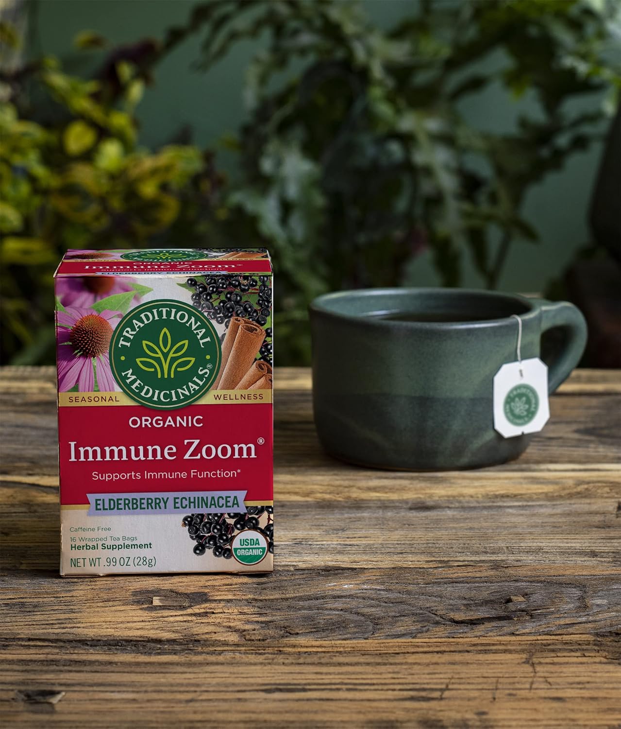 Organic Immune Zoom Echinacea Elderberry Tea, 32 Tea Bags