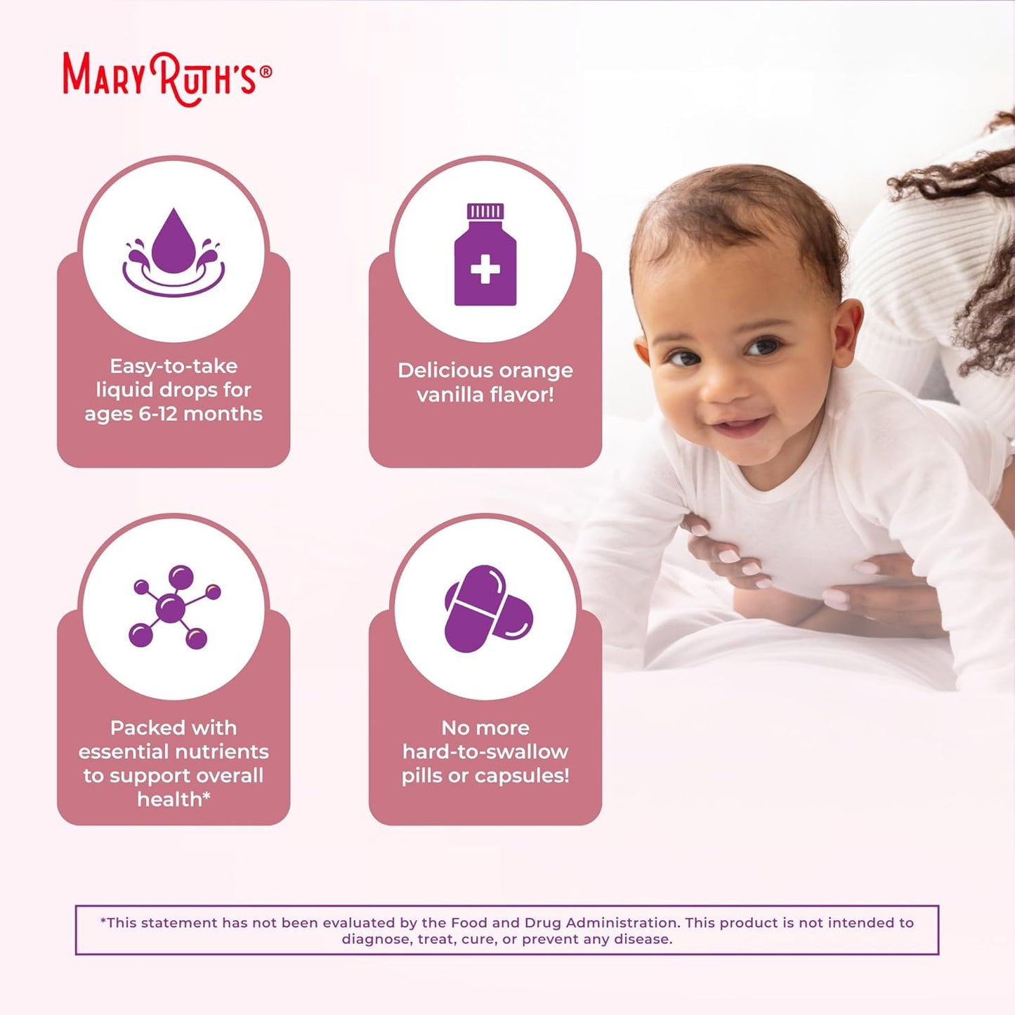 Organic Infant Multivitamin with Iron | Liquid Drops for 6-12 Months | Immune Support & Wellness | Vegan | Non-GMO | Gluten-Free | 2 Fl Oz