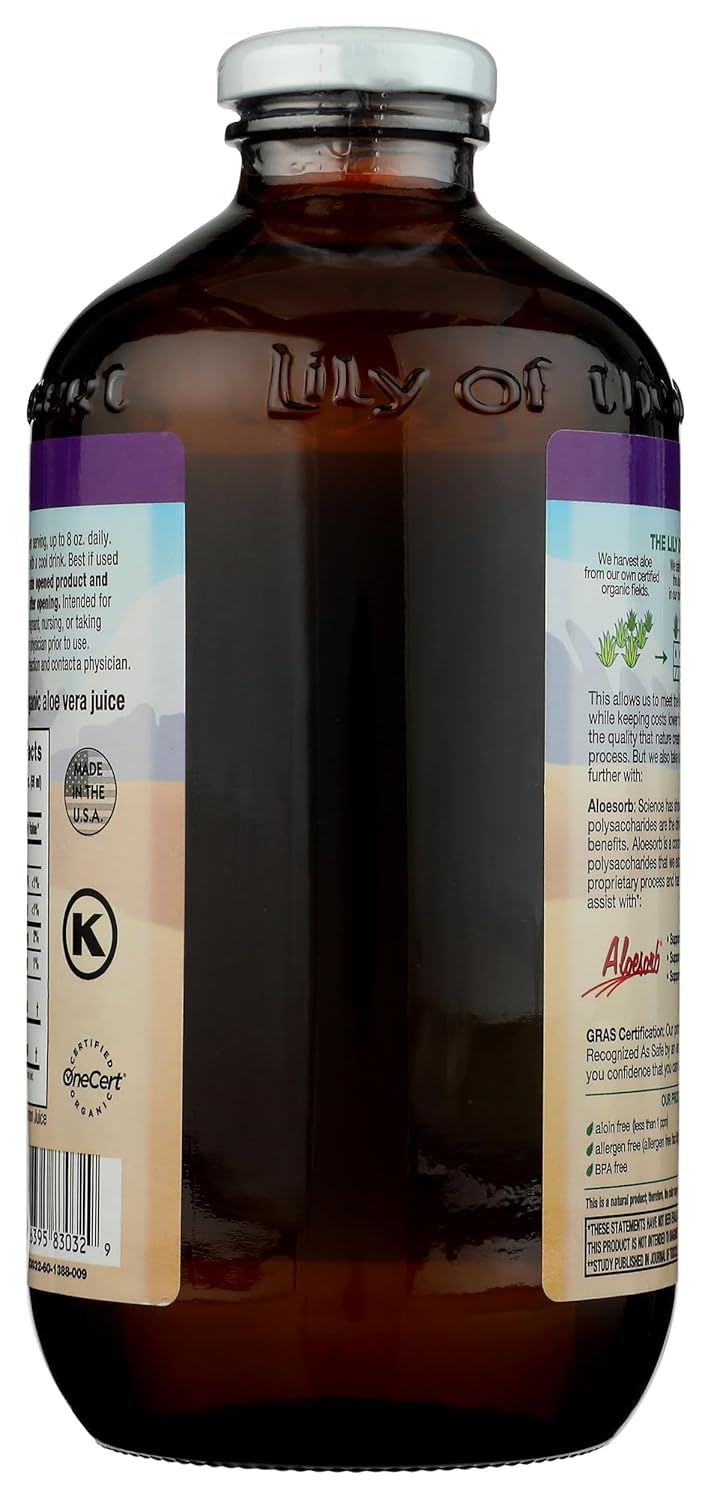 Organic Inner Fillet Aloe Vera Juice - Natural Vitamins, Digestive Enzymes, Gut Health, Stomach Relief & Glowing Skin - 32 Fl Oz - BoostGo Australia