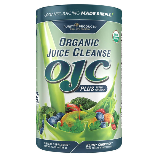 Organic Juice Cleanse with Berry Surprise - Purity Products - 30+ Veggies and Fruits - 5g Fiber - Energy and Digestive Support - 12.28 oz - 348g - 30 Servings